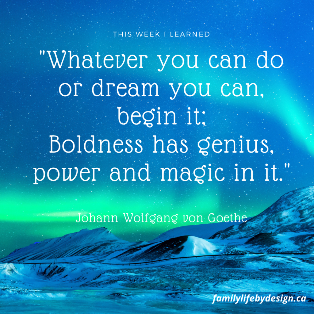 Courage and boldness to get to the finish line