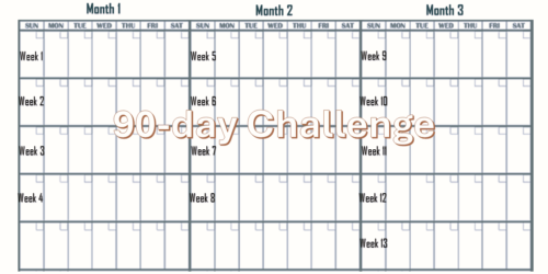 90-day challenge calendar